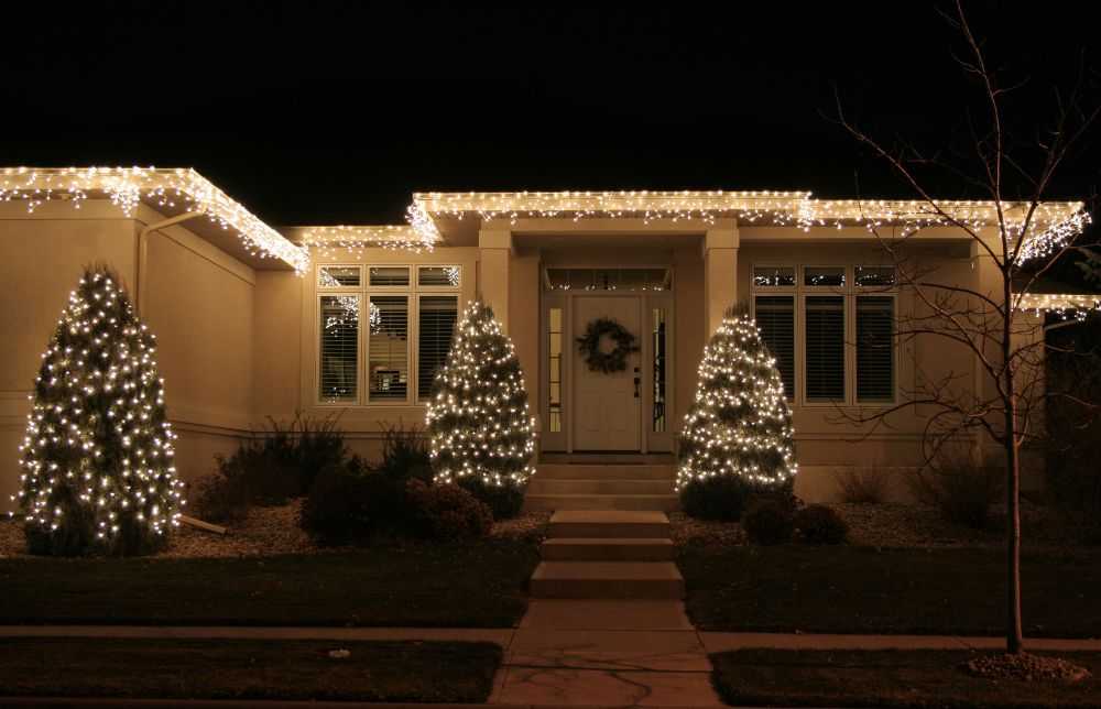 House with Christmas Lights Decor